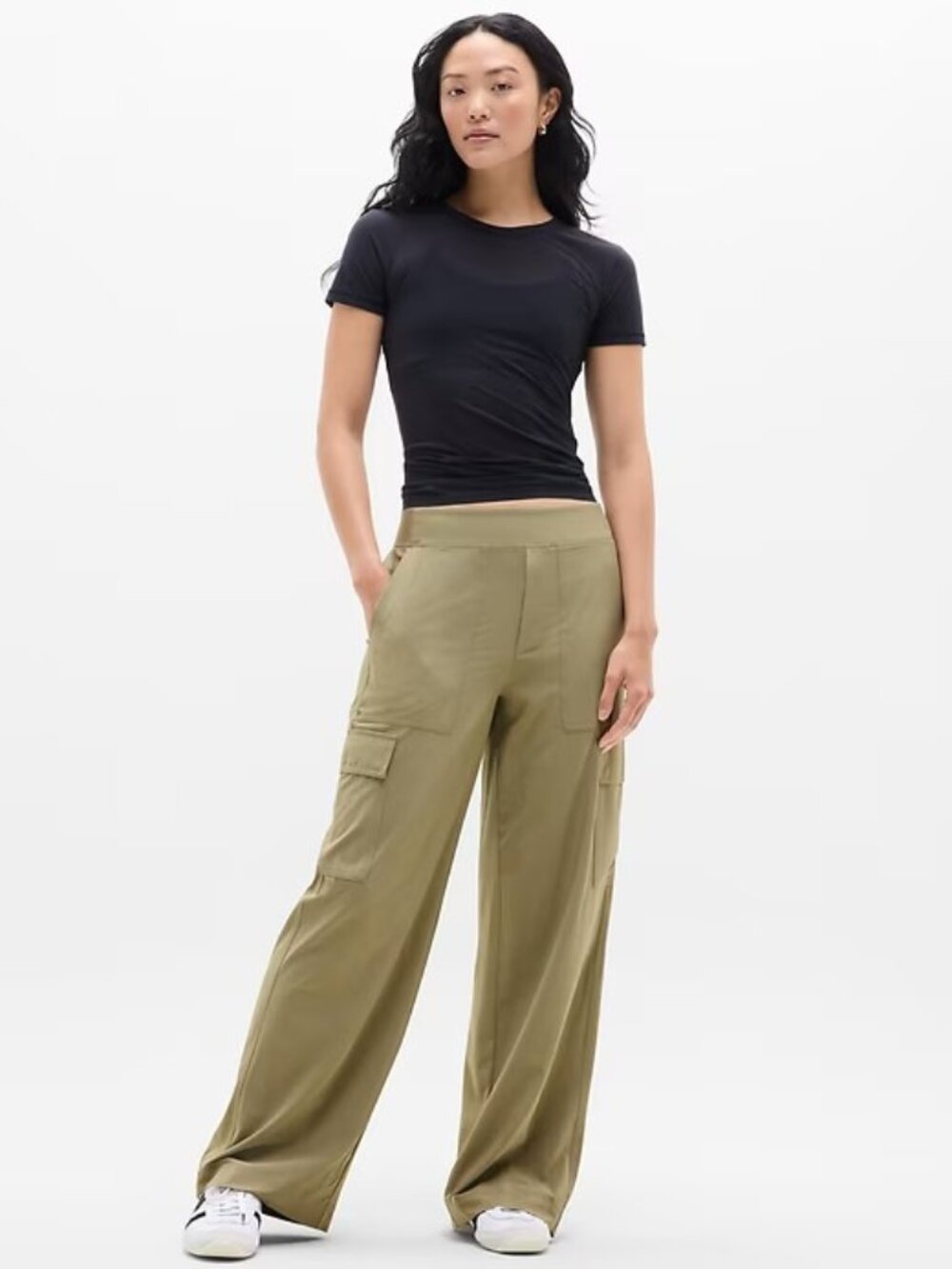 New Athleta 14 Brooklyn Heights Cargo Pants Olive Branch Size 14 Regular